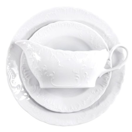 Rococo serwis obiadowy dla 6 osób 25 el. Maria białe 0001