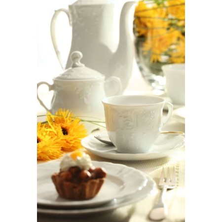 Rococo garnitur do kawy dla 6 osób 21 el.Maria białe 0001