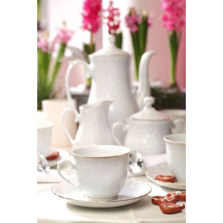 Rococo garnitur do kawy dla 6 osób 21 el. Złota Linia 3604