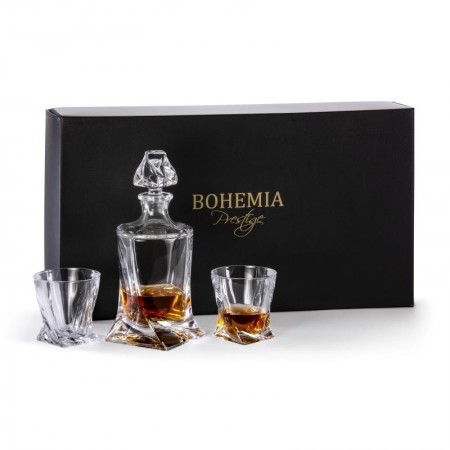 Zestaw do whisky karafka i szklanki Bohemia Quadro Prestige